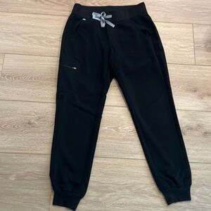 Figs Black Track Pants with Gray Accents